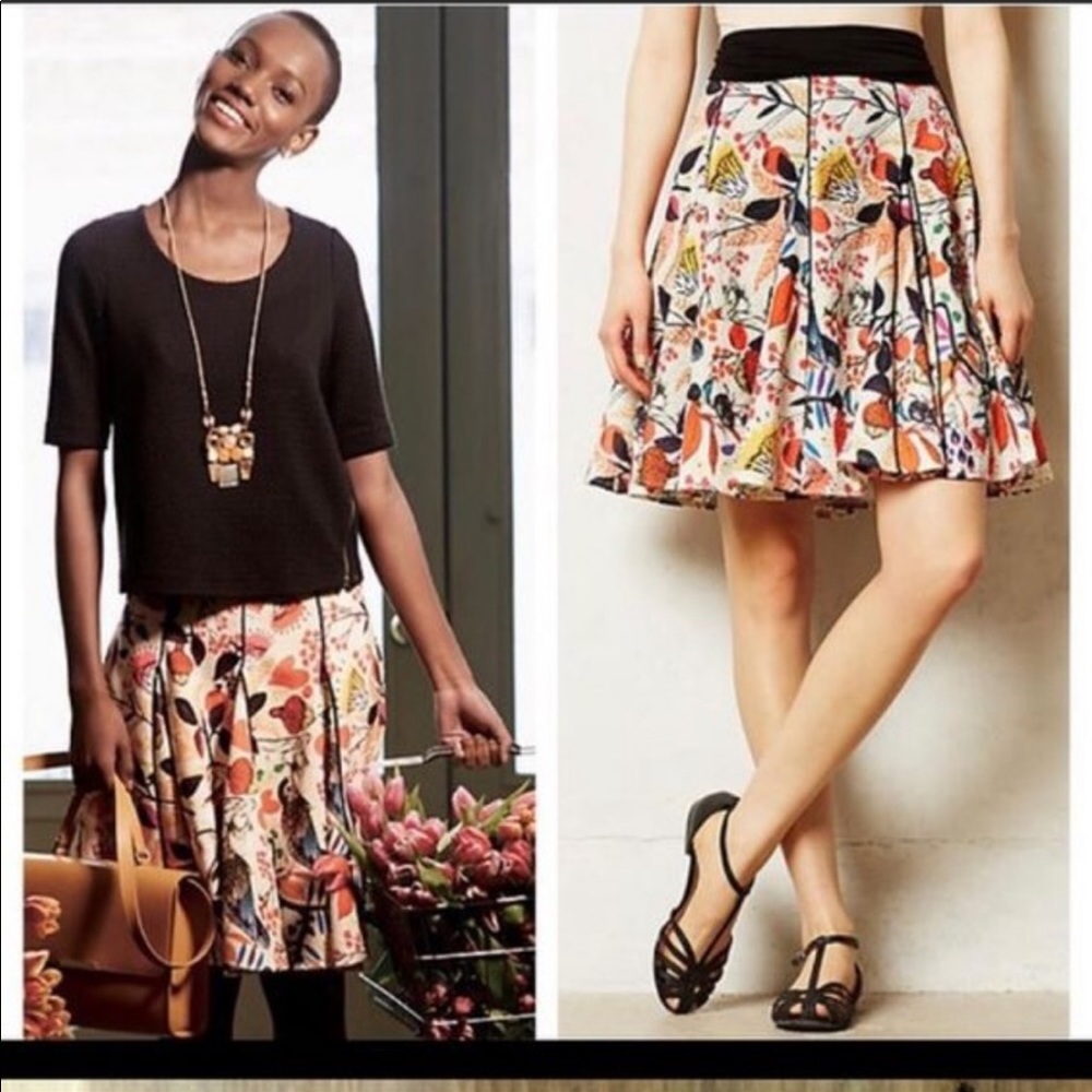 Anthropologie Eva Franco Songbird Circle Skirt